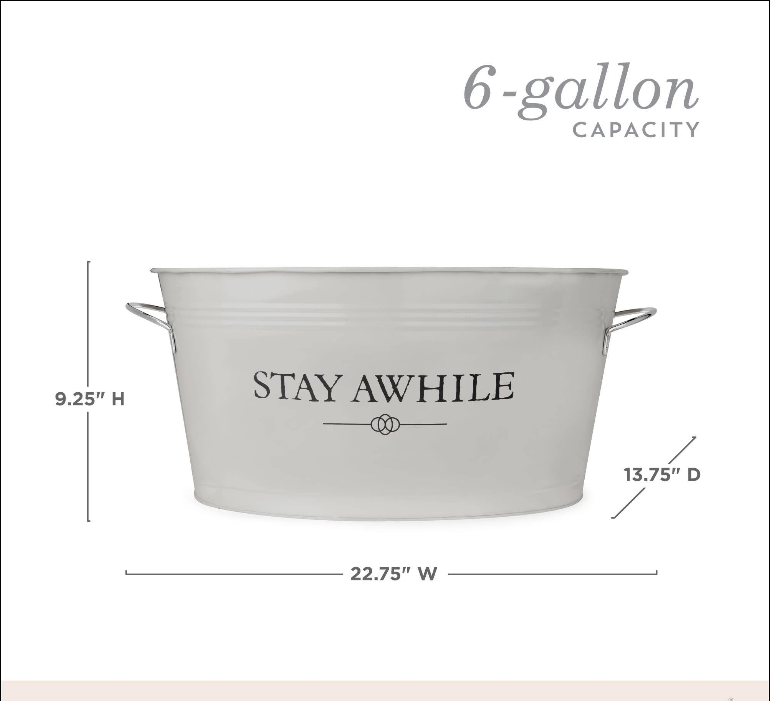 Galvanized Metal Ice Tub with Handles