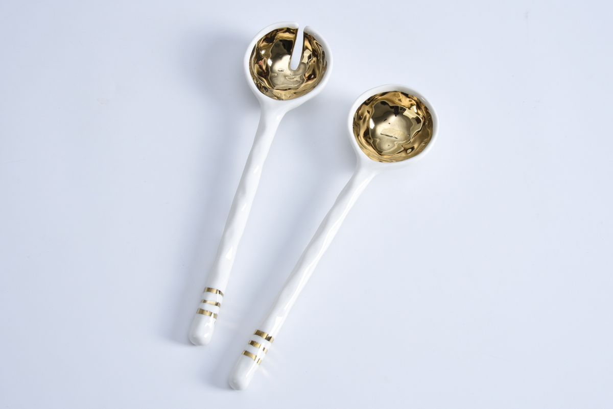 Porcelain Salad Server Set
