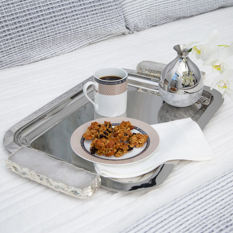 Silver & Crystal Gemstone Hospitality Tray