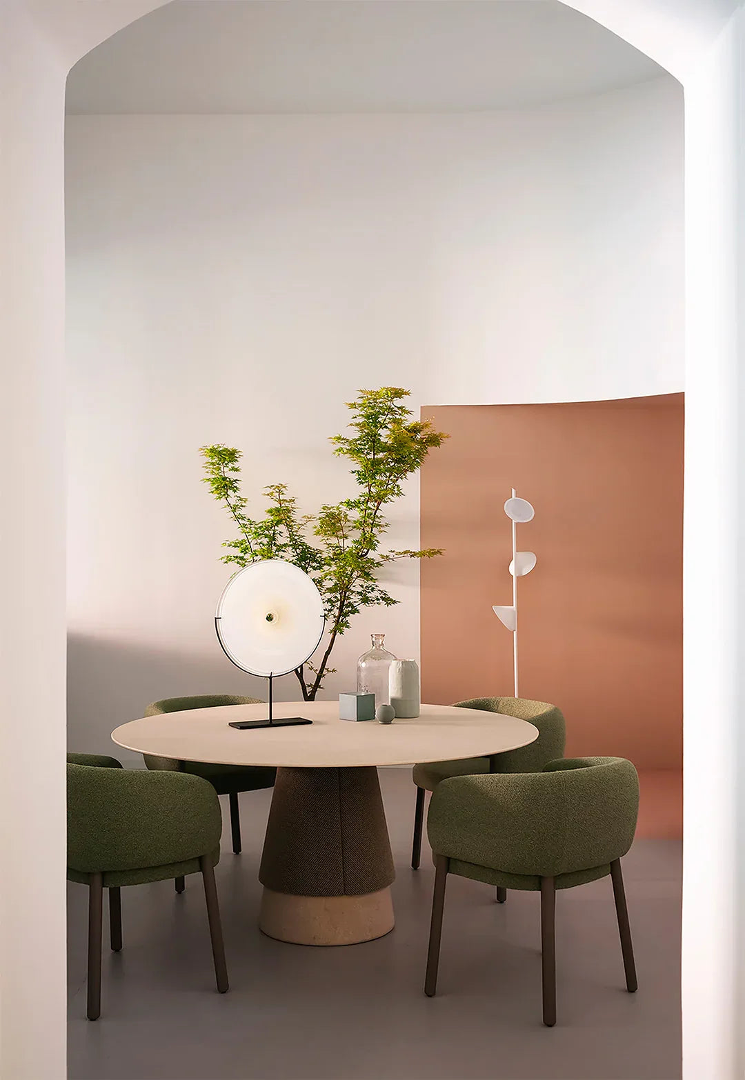 Pool Object Medium 24x18 White Dark Oxidized Stand Sculpures