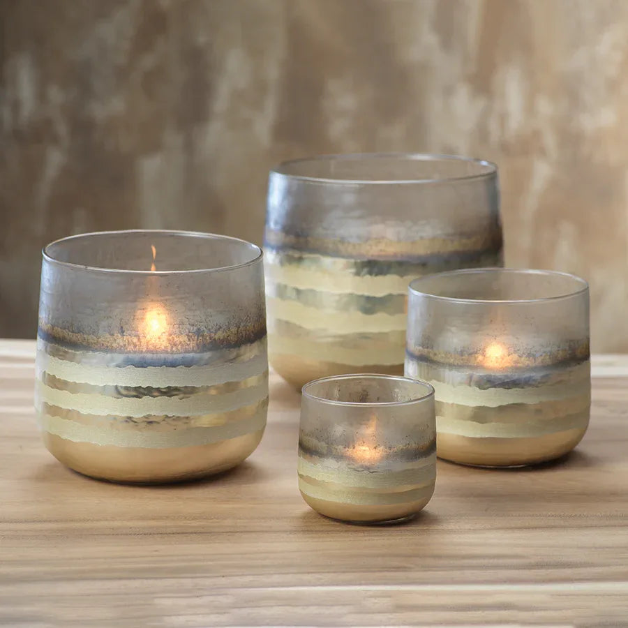 Smoke Hurricane White Votives, Hurricanes & Candleholders