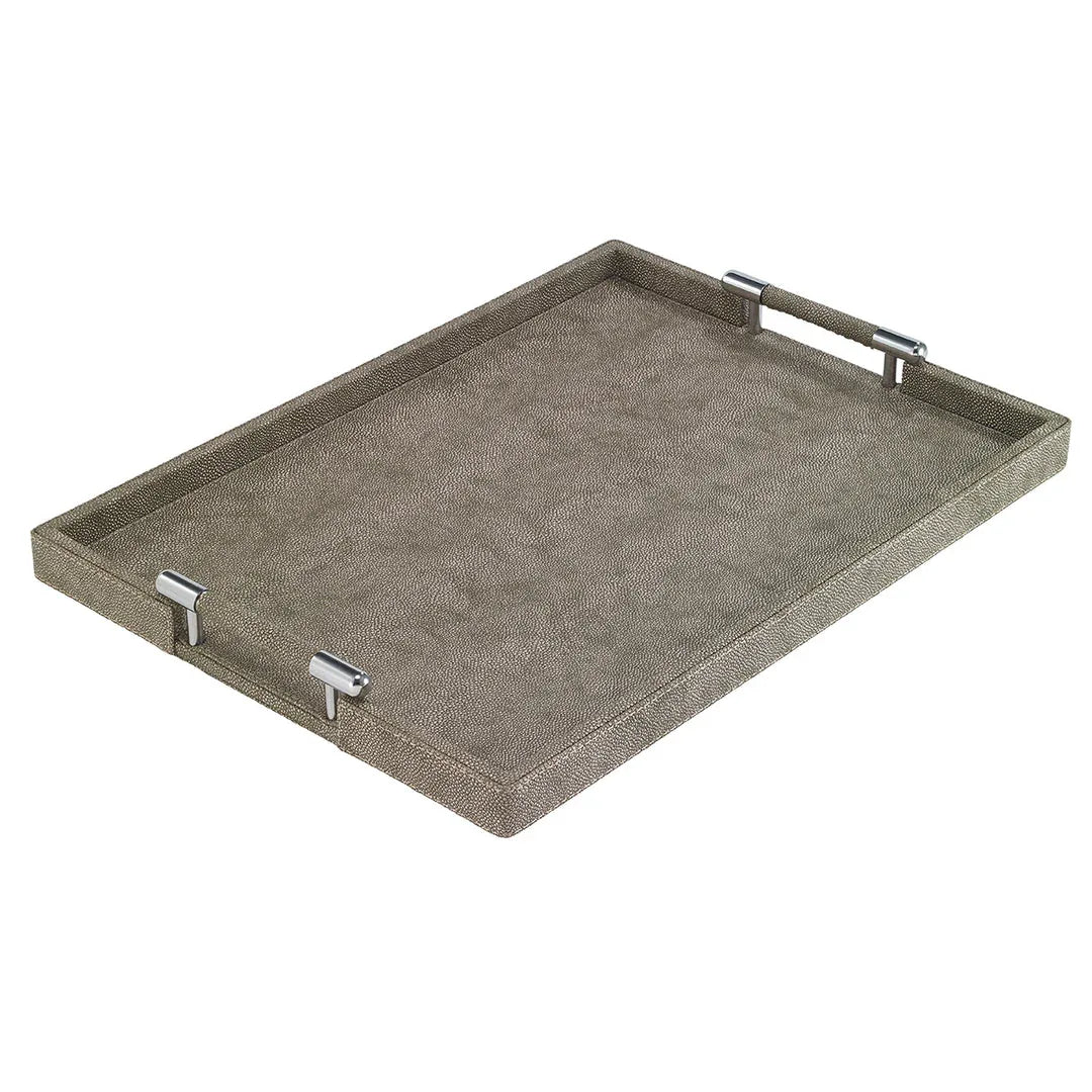 Stingray Rectangle Tray With Handles Bronze Serving Tray