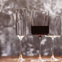 Superlative Square Edge Wine Glasses Set of 2 for red wine. 