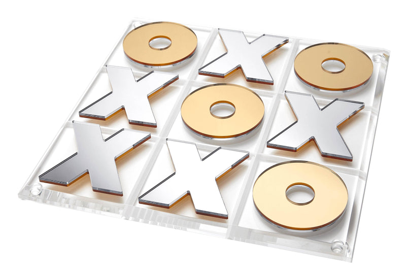 TIC-TAC-TOE Reversible Mirror Gold & Silver Decor