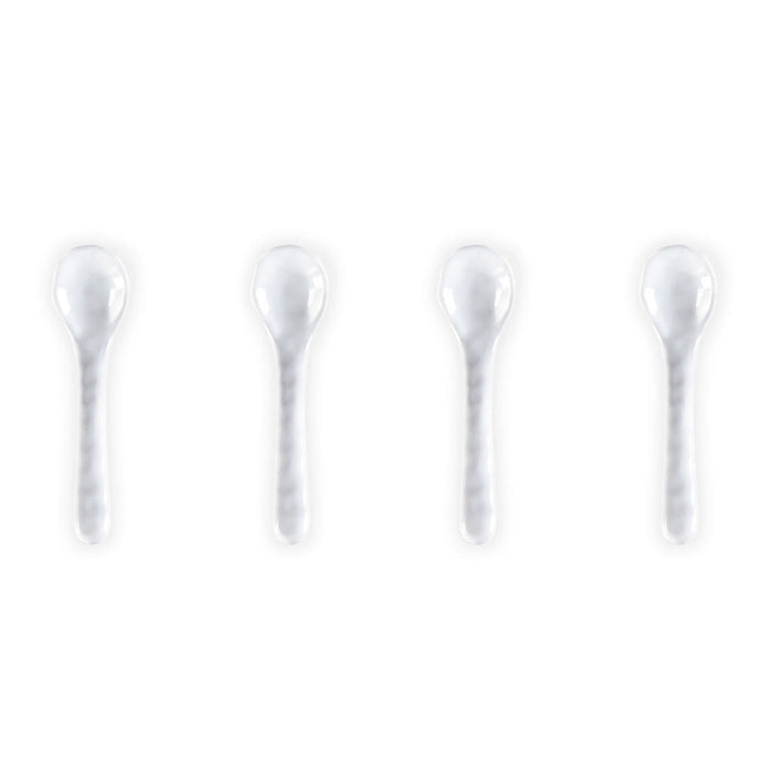 Ruffle White Melamine Tasting Spoon, Set of 4