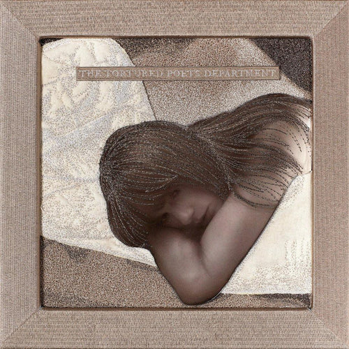 Stephen Wilson Embroidered Artwork Albums TAYLOR SWIFT TORTURED POETS DEPARTMENT BEIGE Art