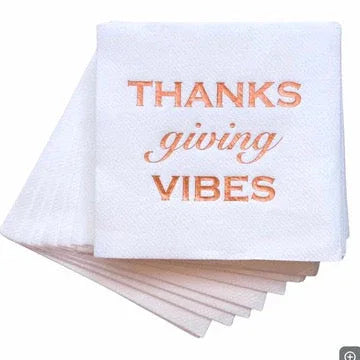 Thanksgiving Cloth-Like Cocktail Napkins Thanksgiving Vibes Cocktail Napkins