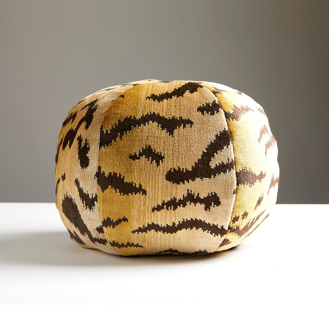 Scalamandre Tigre Gold & Black Sphere Pillow