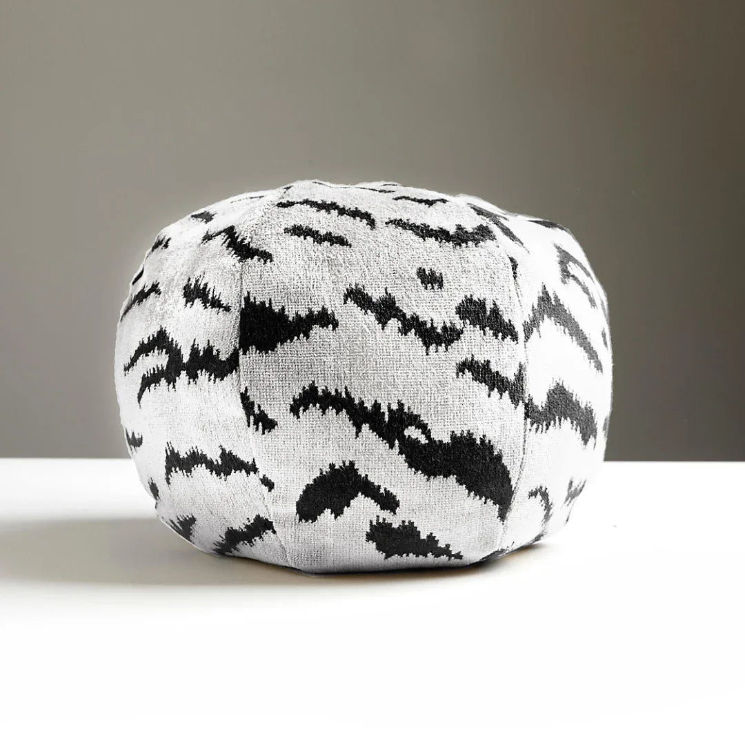 Scalamandre Tigre White & Black Sphere Pillow Throw Pillows