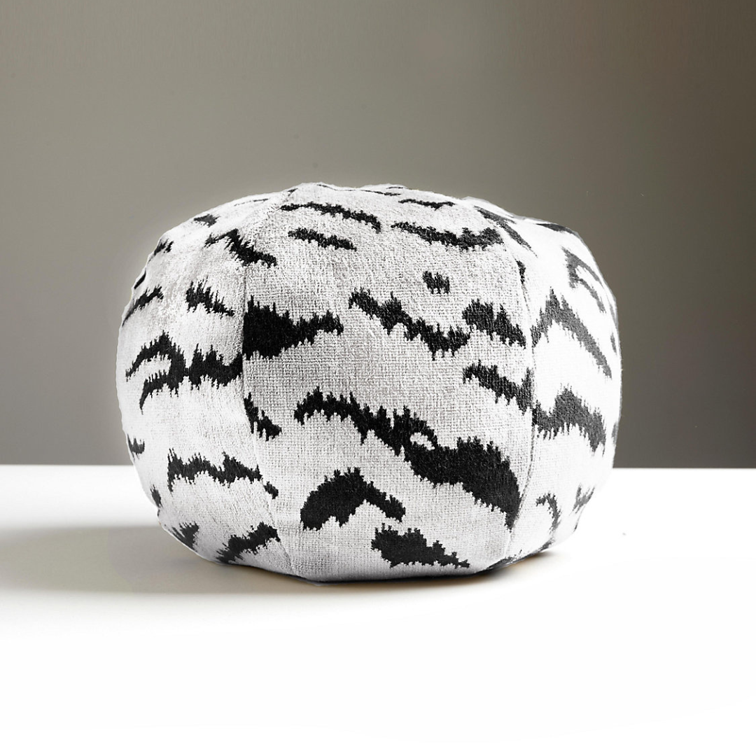 Scalamandre Tigre White & Black Sphere Pillow