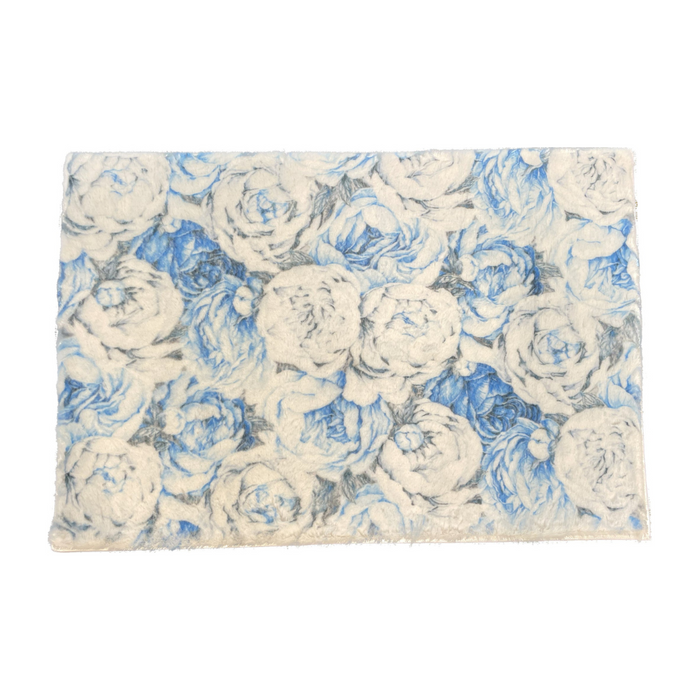 Peony Passion Delft White Rectangle Cloud Rug