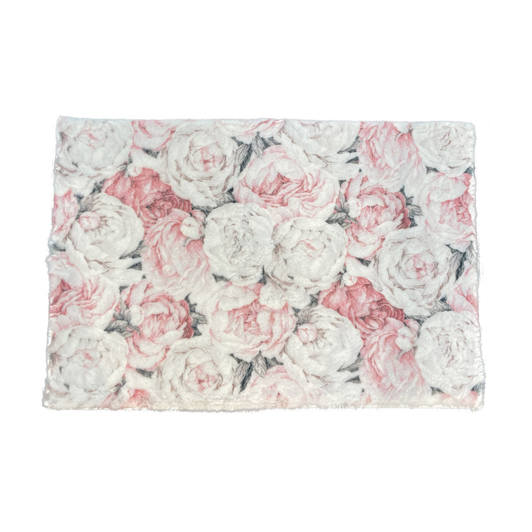 Peony Passion Soft Pink Rectangle Cloud Rug