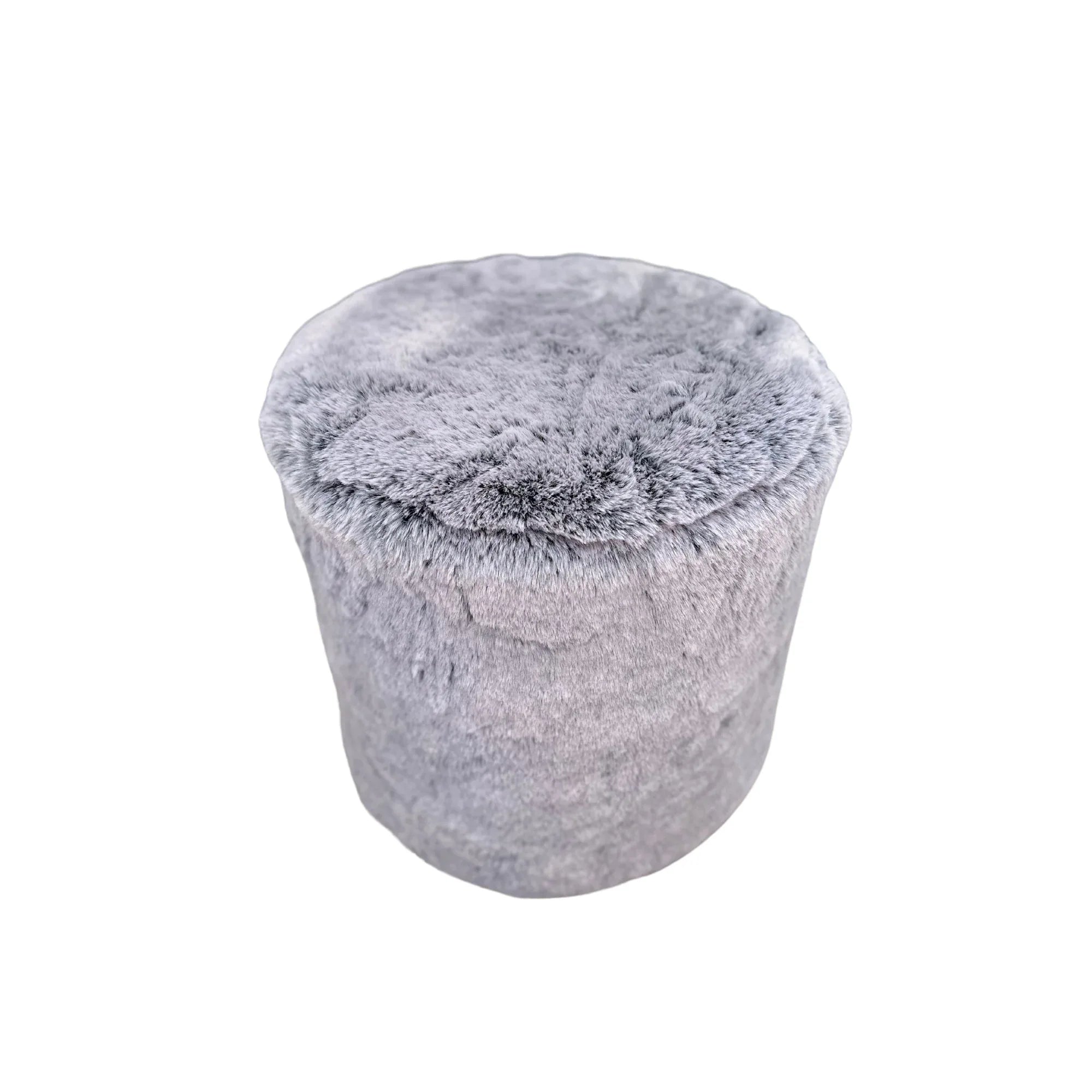 Faux Fur Pouf Smoky Gray Furniture