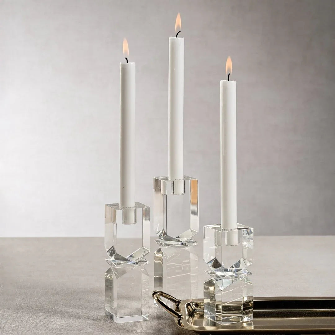 Vienna Crystal Clear Candleholder Votives, Hurricanes & Candleholders