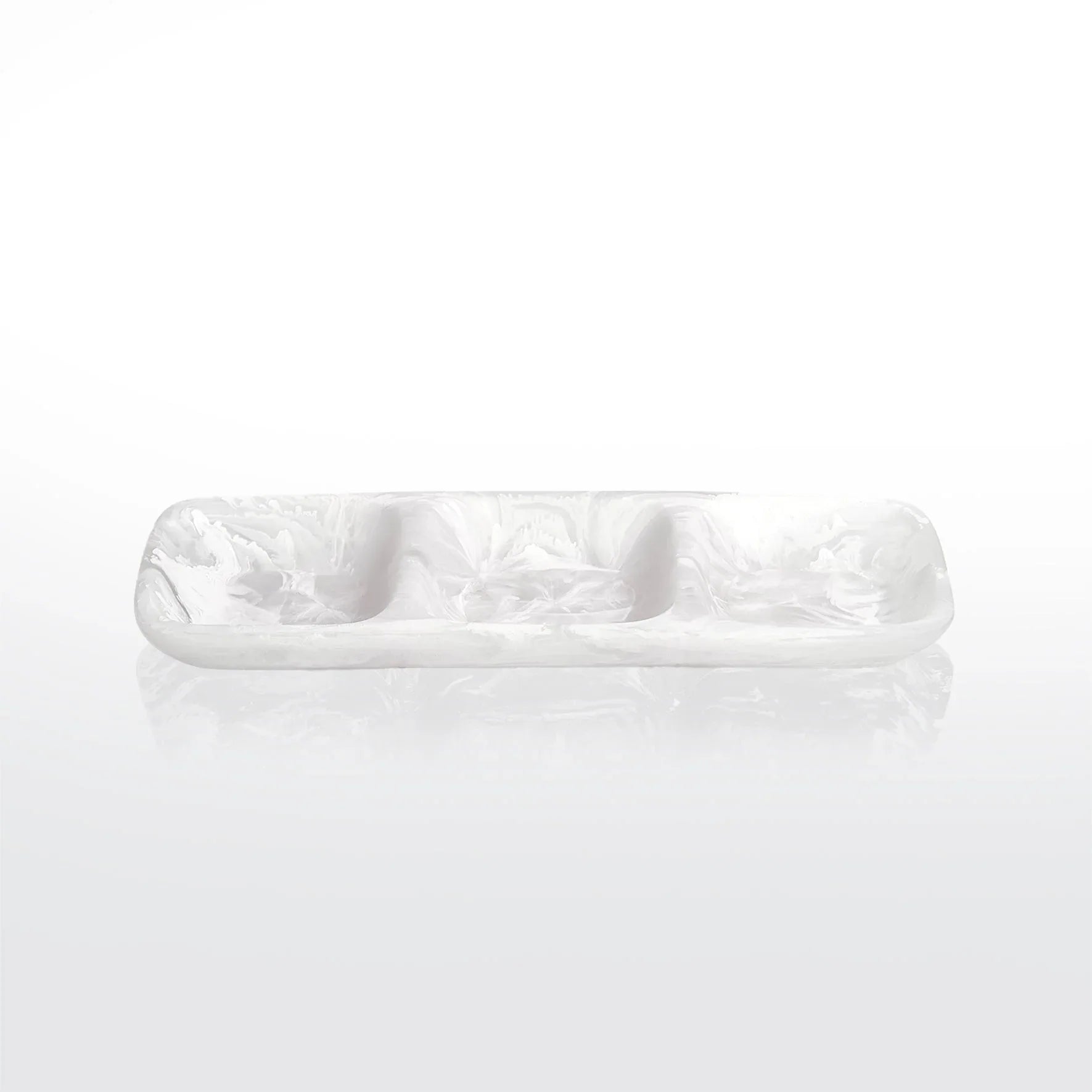Everyday 3 Part Tray Medium White Swirl Serving Tray