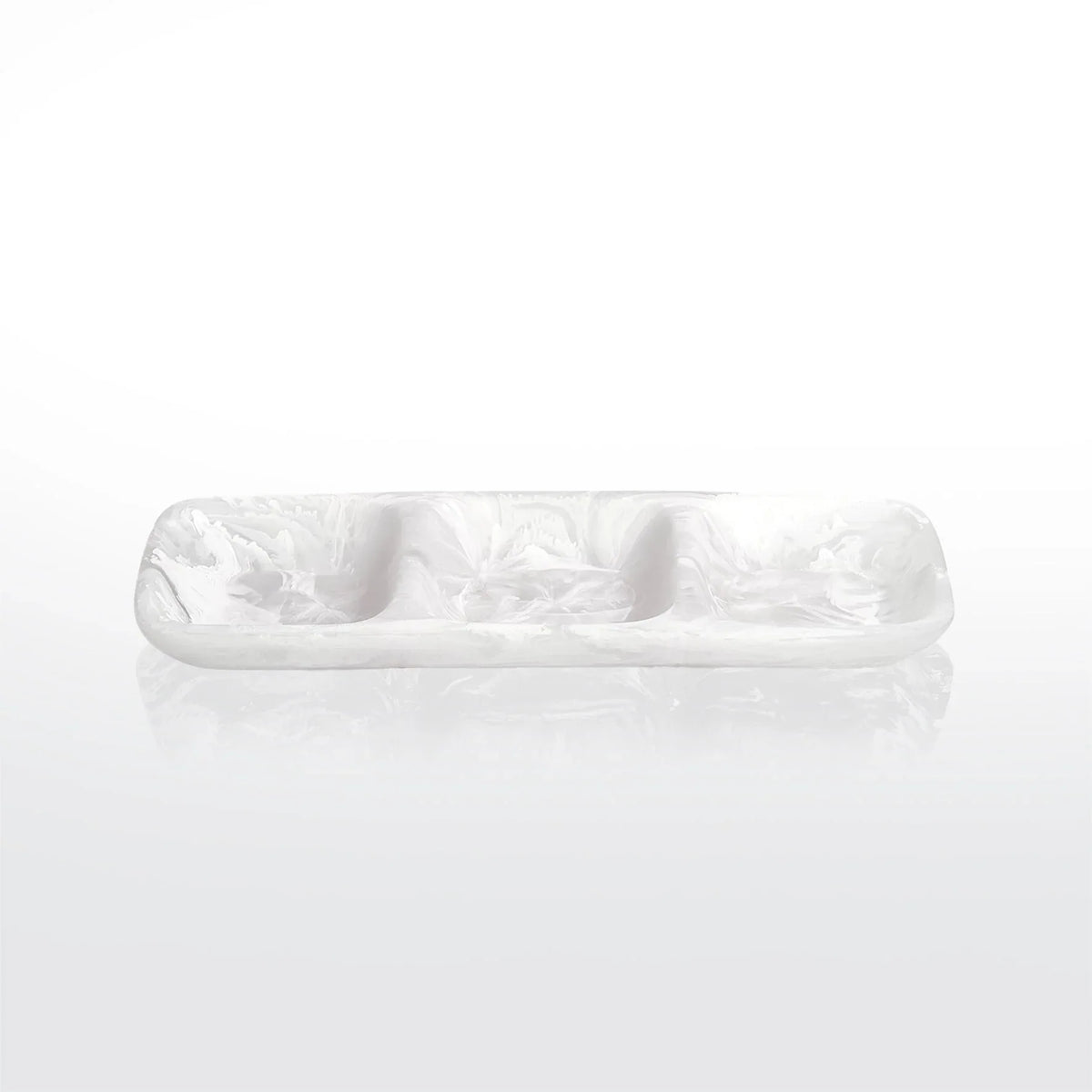 Everyday 3 Part Tray Medium White Swirl Serving Tray