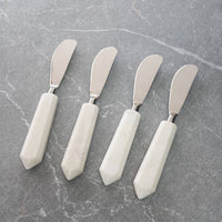 White Marble Stone Spreaders Set 4