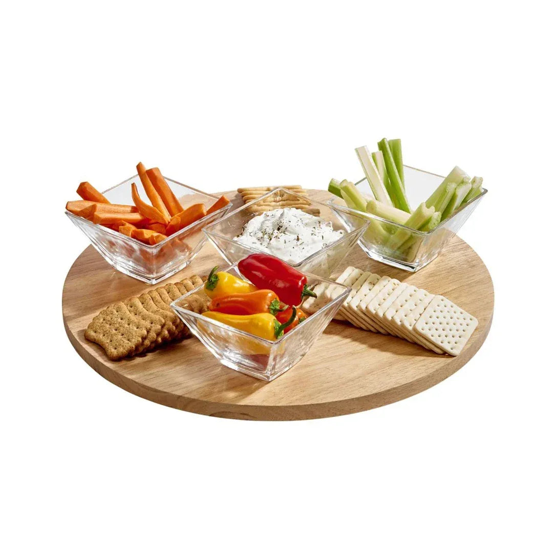 Wooden 15" Round Lazy Susan Serving Platters