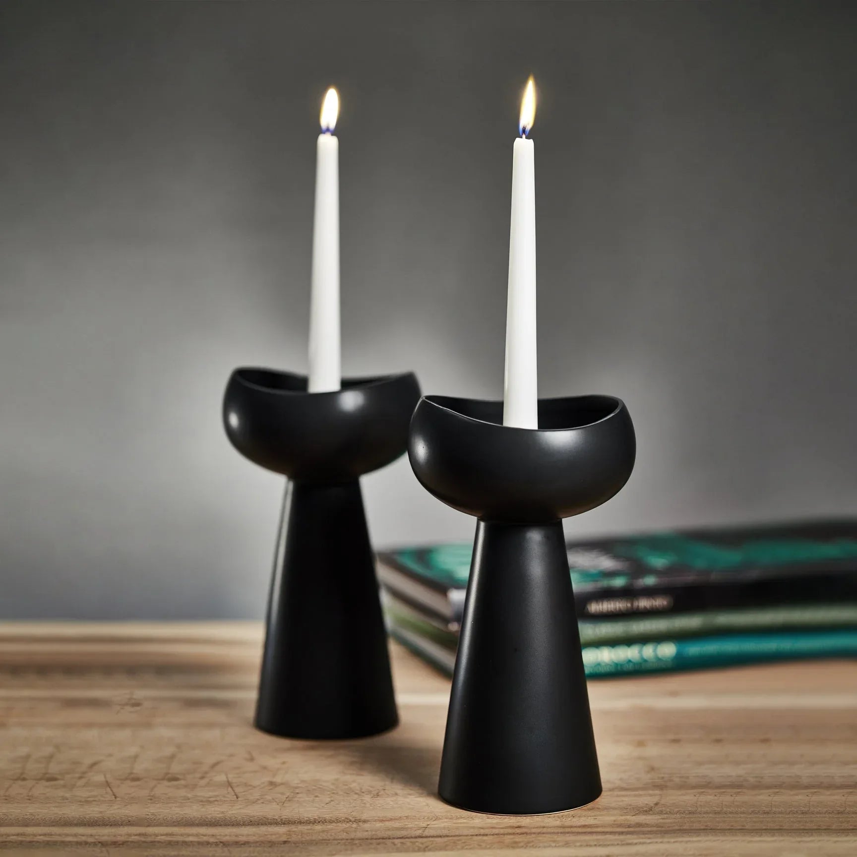 Comarca Ceramic Dual Purpose Taper Pillar Holder S/2 Candleholder