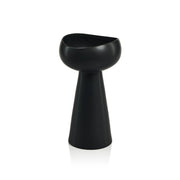 Comarca Ceramic Dual Purpose Taper Pillar Holder S/2 Black Candleholder