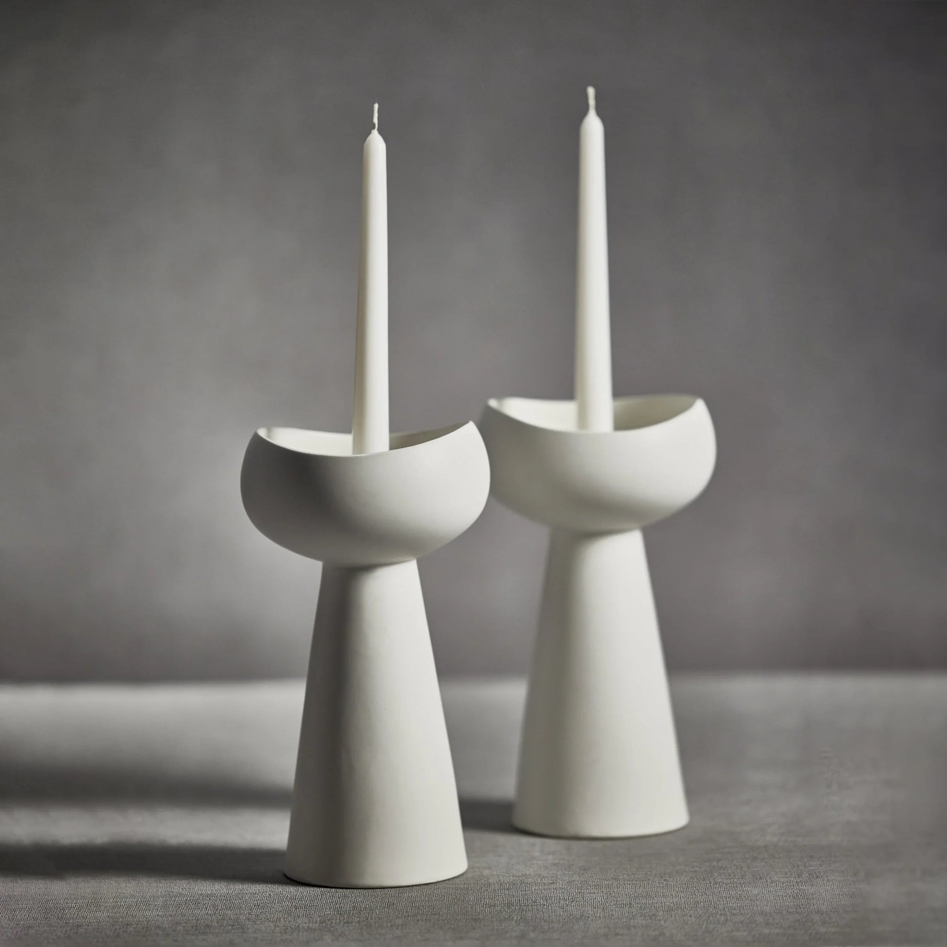 Comarca Ceramic Dual Purpose Taper Pillar Holder S/2 Candleholder