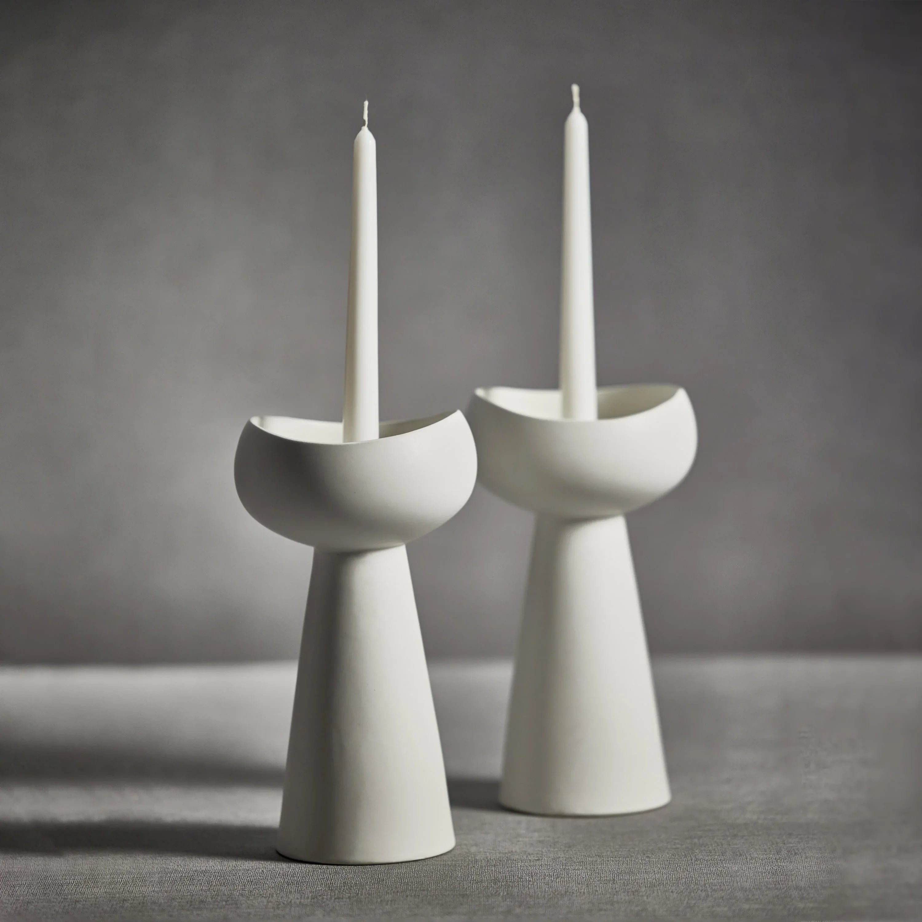 Comarca Ceramic Dual Purpose Taper Pillar Holder S/2 Candleholder