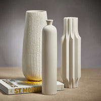Kihoku Tall Ceramic Vase White