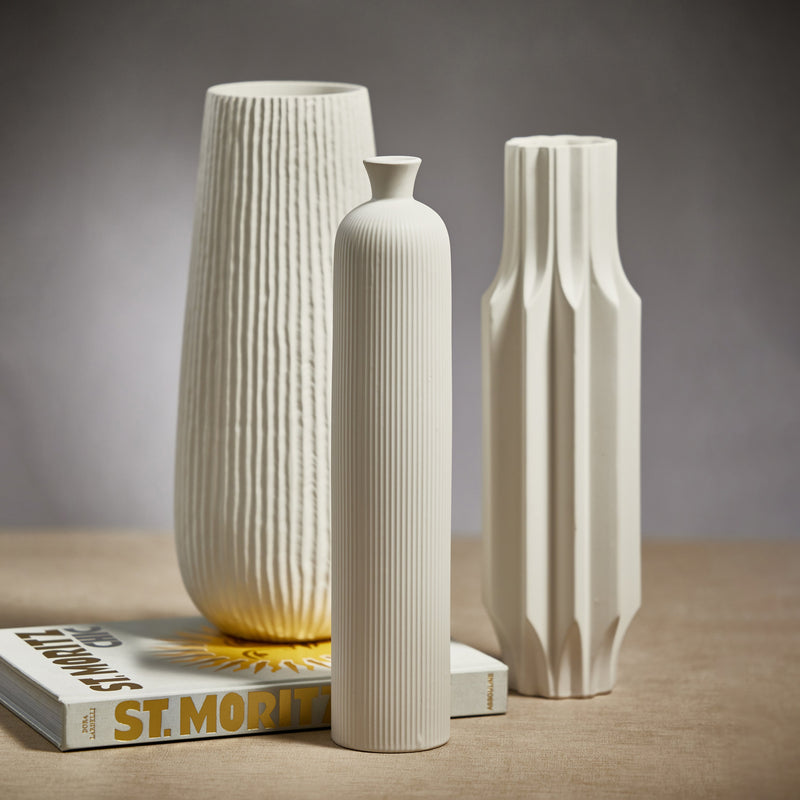Kihoku Tall Ceramic Vase White