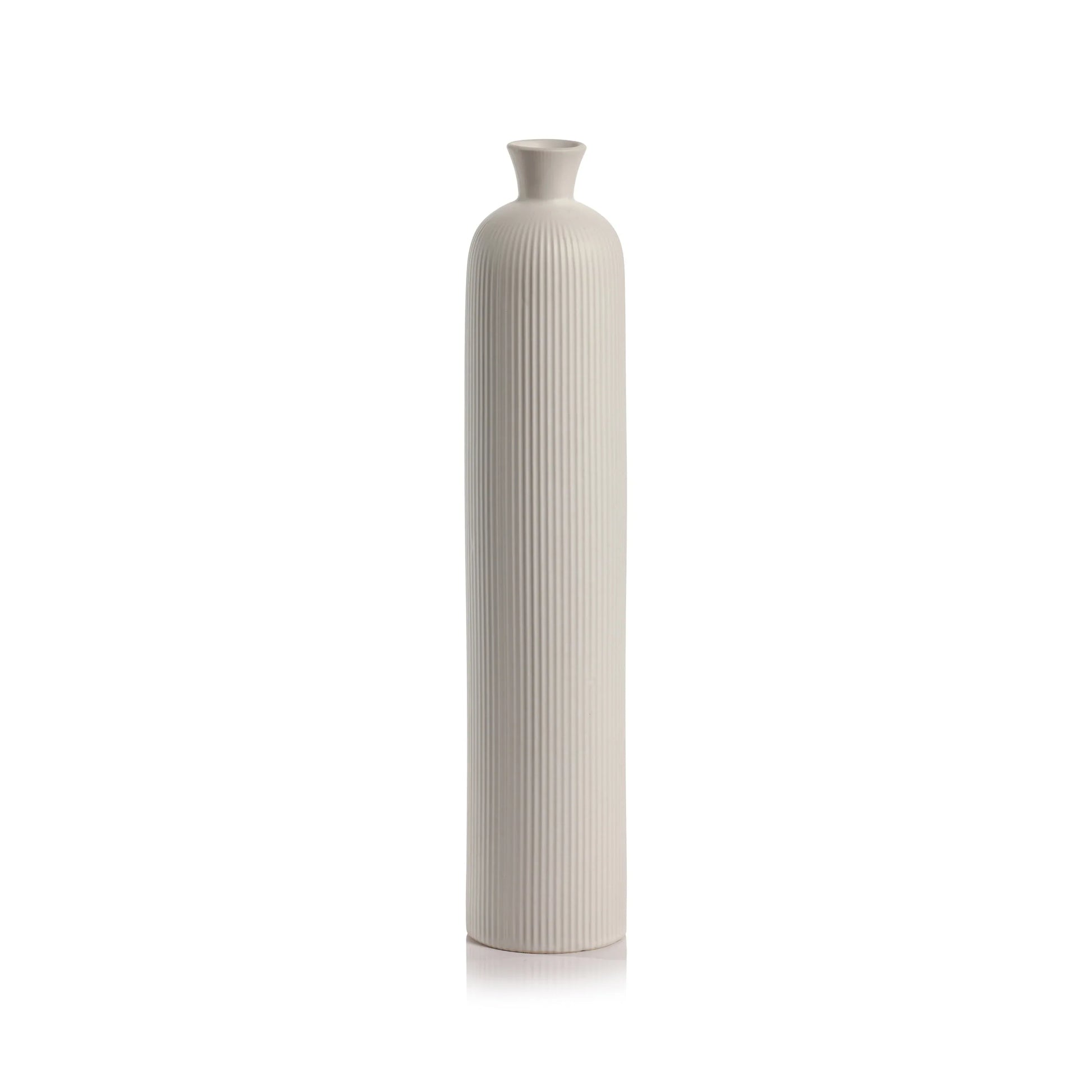 Kihoku Tall Ceramic Vase White Vases