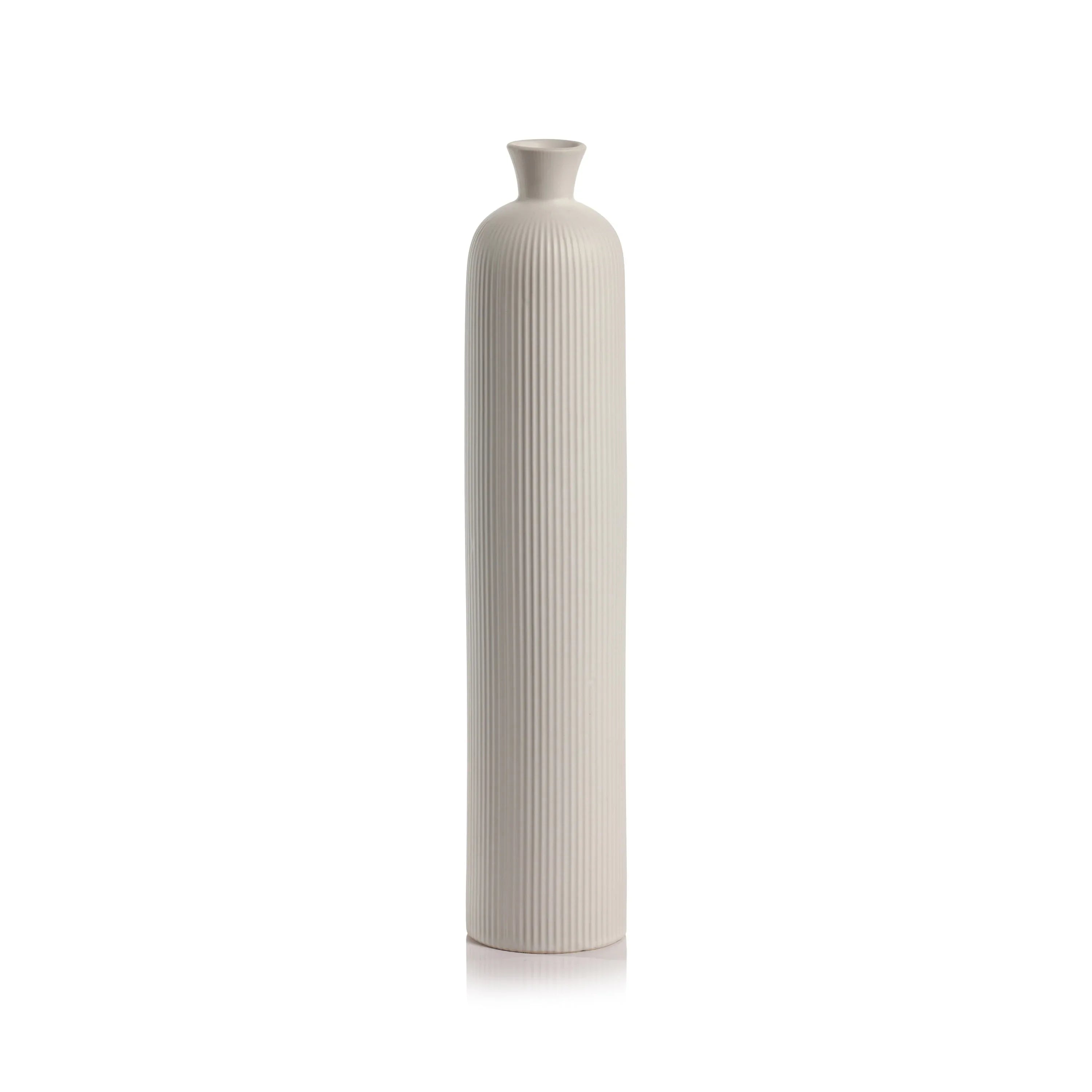 Kihoku Tall Ceramic Vase White Vases