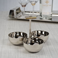 Bradley Condiment Set with Horn Trim & Nickel