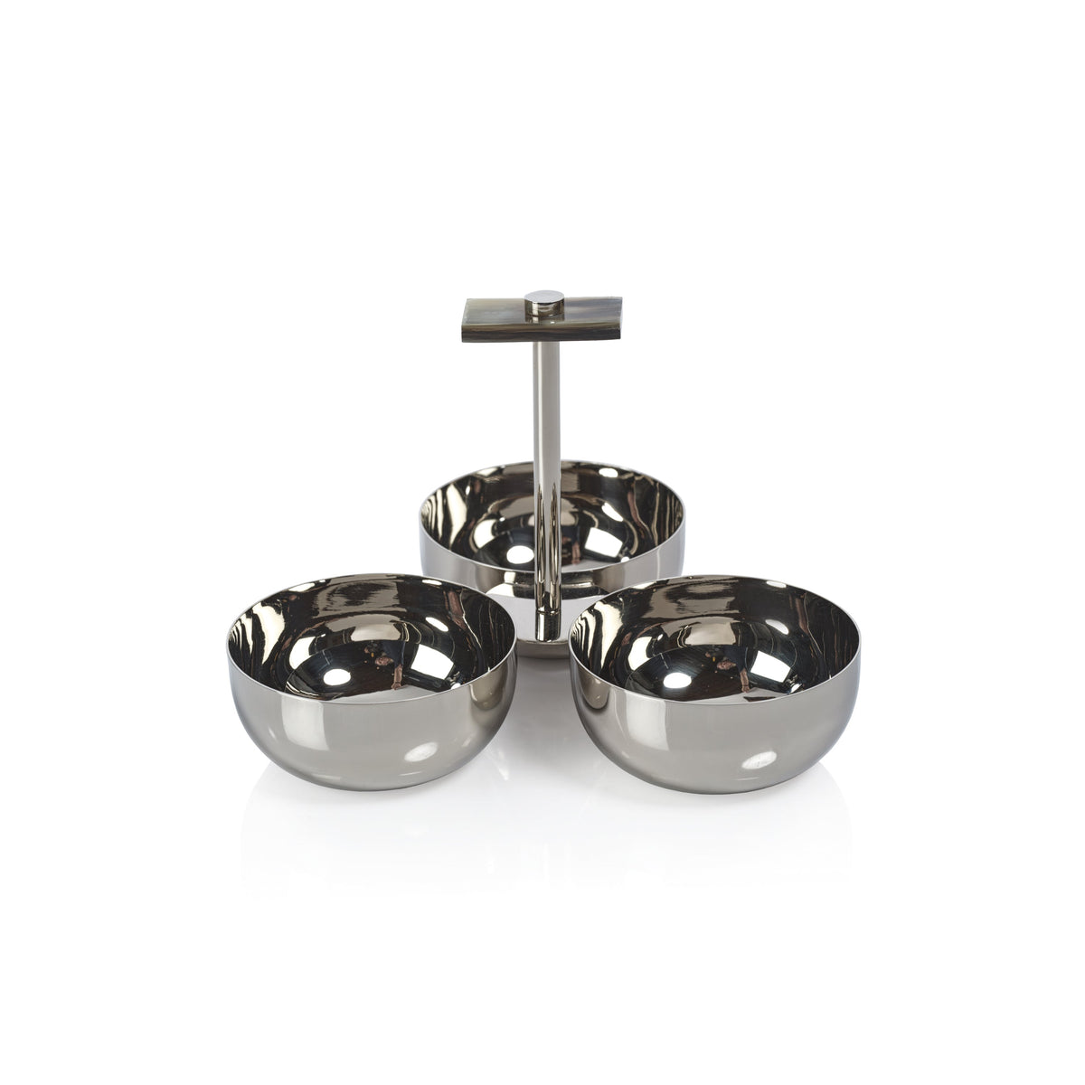 Bradley Condiment Set with Horn Trim & Nickel