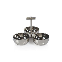 Bradley Condiment Set with Horn Trim & Nickel