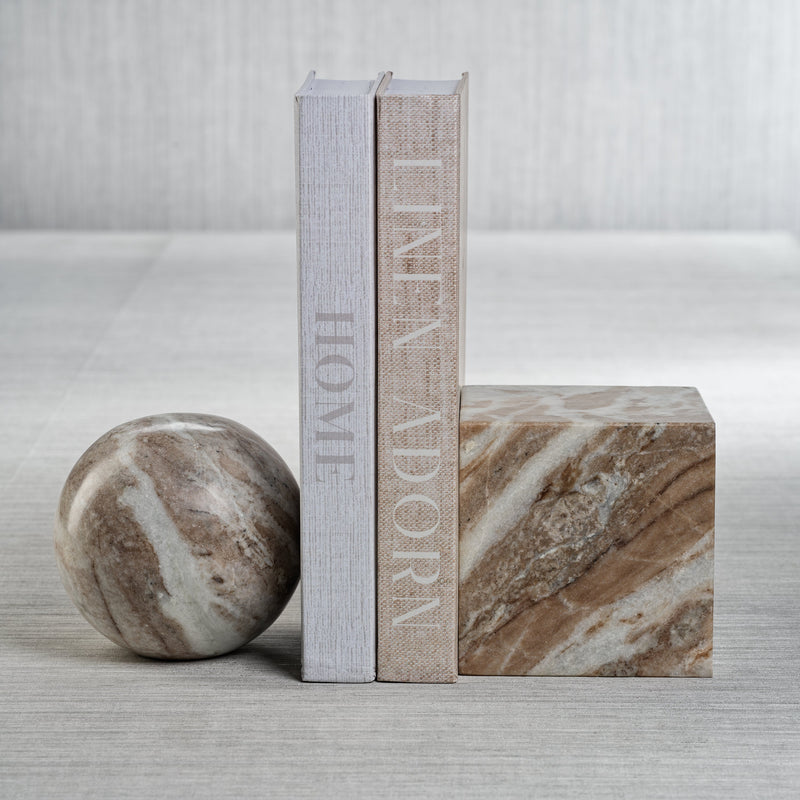 Arabescato Marble Bookend Cube