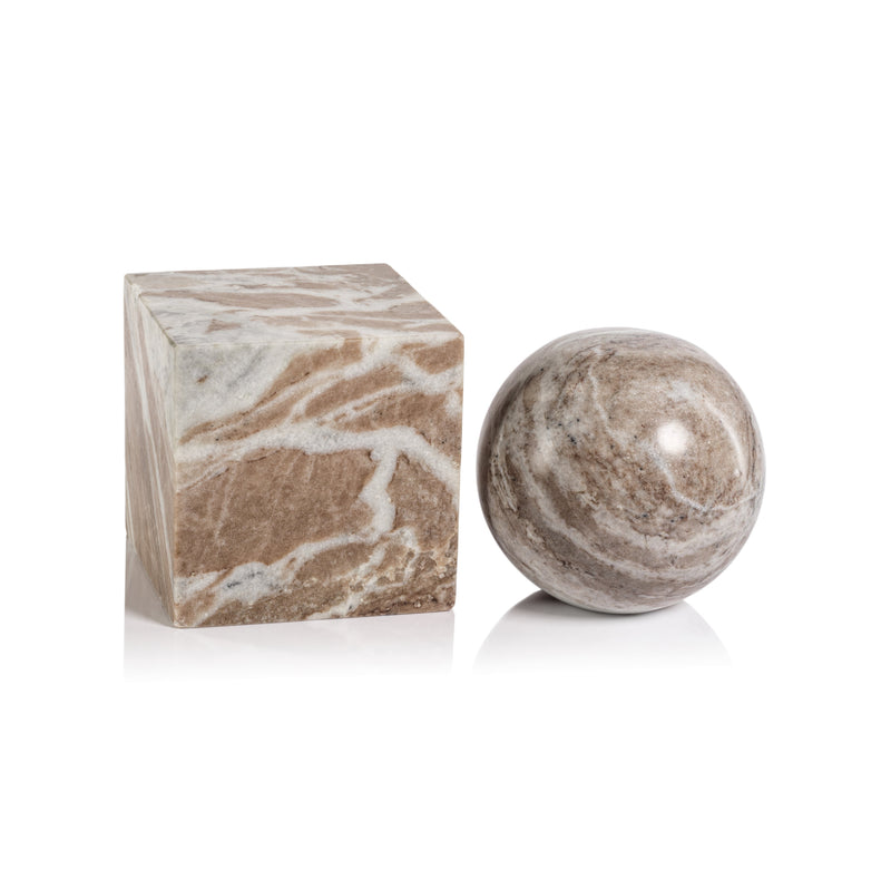 Arabescato Marble Bookend Round