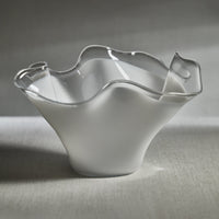 Delia Wave Glass Bowl White