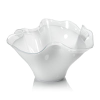 Delia Wave Glass Bowl White