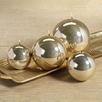 Metallic Ball Candle Matte Pearl Gold 3.5''