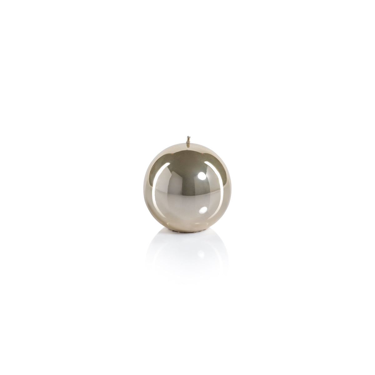 Metallic Ball Candle Matte Pearl Gold 3.5''