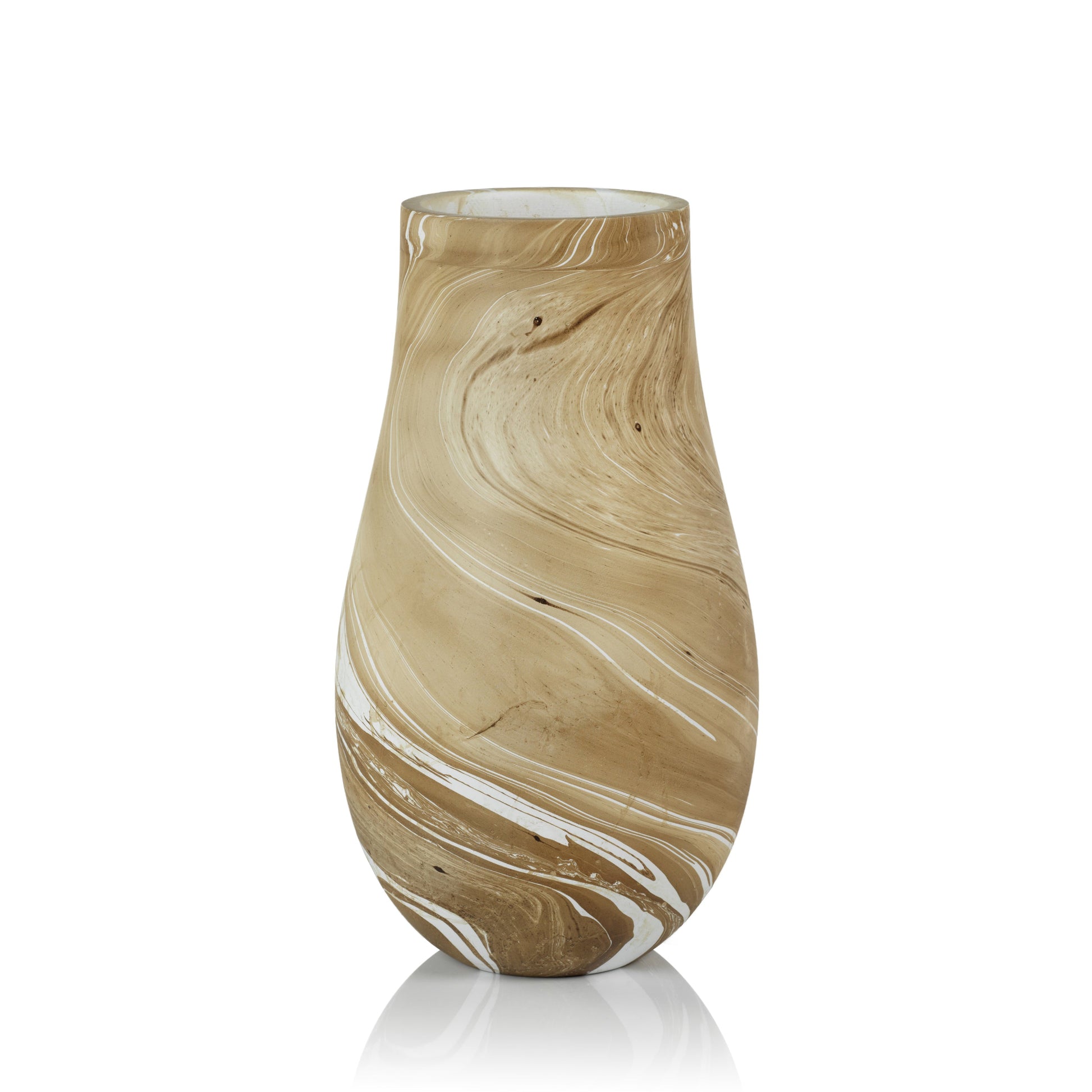Mango Wood Marbleized Vase Large Decorative Vases