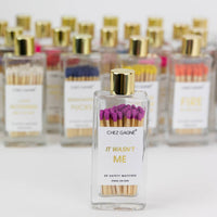 It Wasn't Me - Glass Bottle Safety Matches - Bright Purple