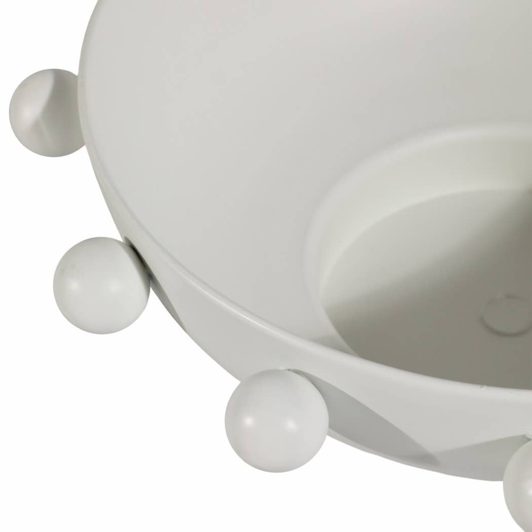 Decorative Bowl - White Iron Hobnail