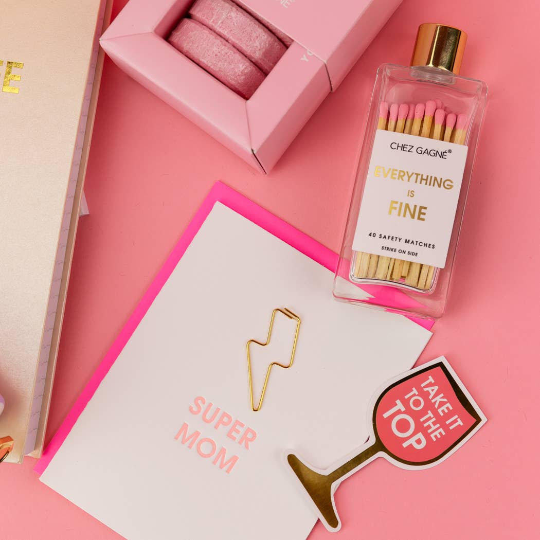 Everything is Fine - Glass Bottle Safety Matches - Pink Matchboxes & Lighters