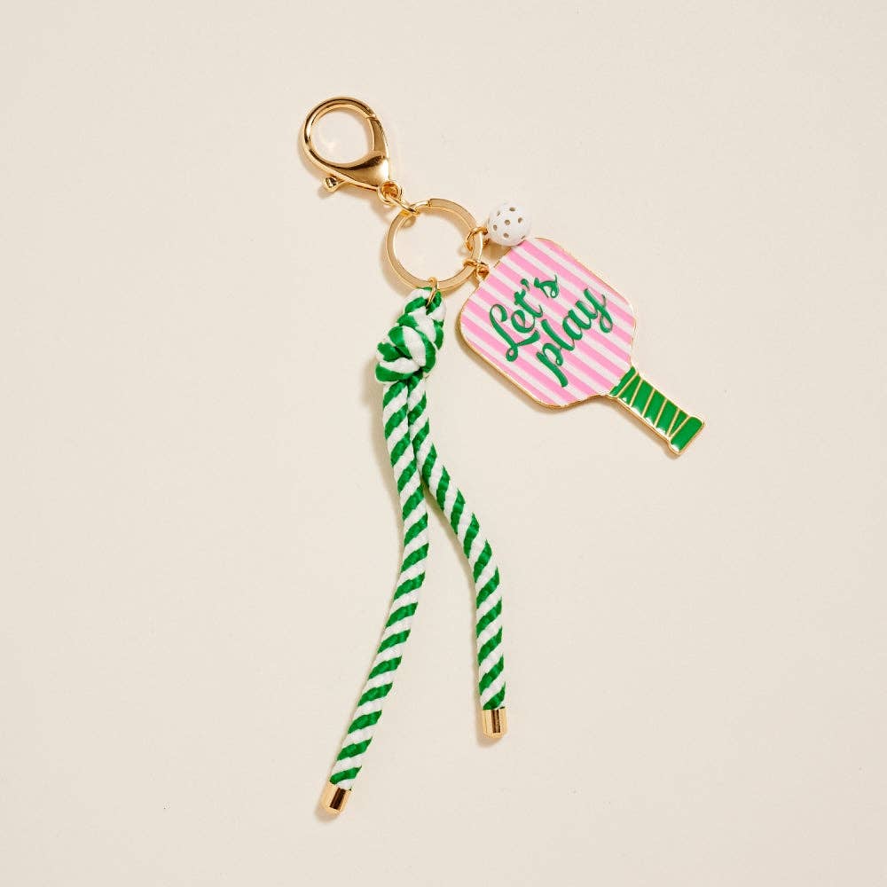 Pickleball Paddle Bag Charm Keychain