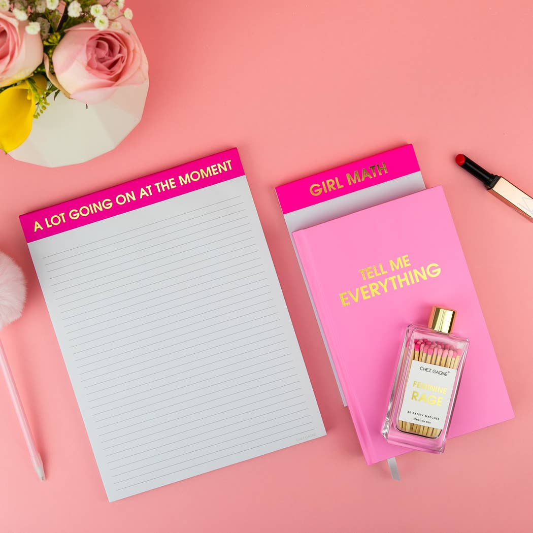 Girl Math - Lined Notepad - Bright Pink - 65 perforated pages - 5x8