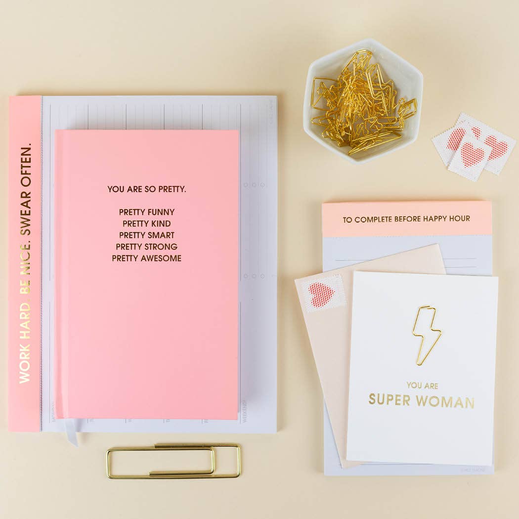 You Are So Pretty - Hardcover Daily Journal - Sunset Pink