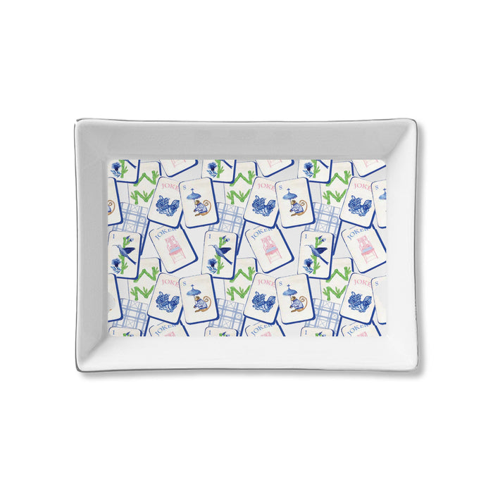 Ceramic Tray - Blue Mahjong