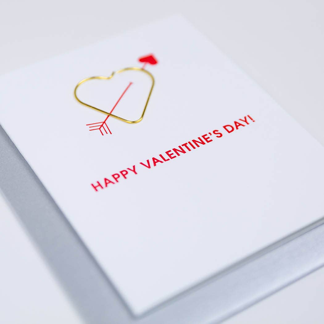 Happy Valentine's Day - Love - Heart Paperclip Card Greeting Cards
