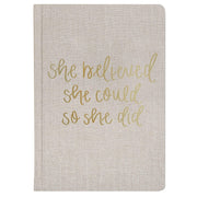 She Believed She Could Fabric Journal - Home Decor & Gifts Journals