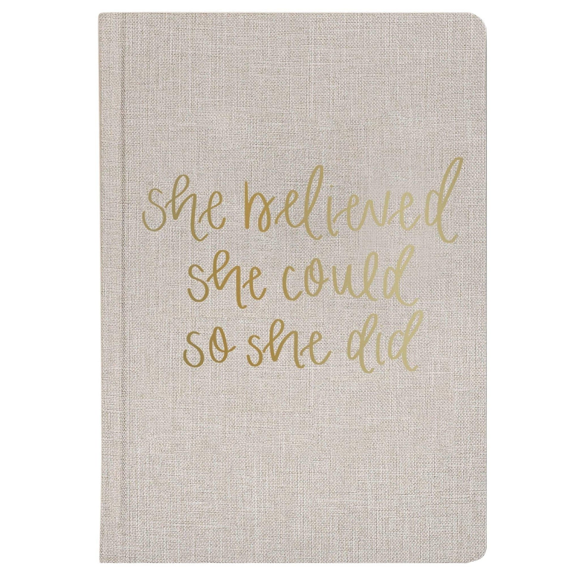 She Believed She Could Fabric Journal - Home Decor & Gifts Journals